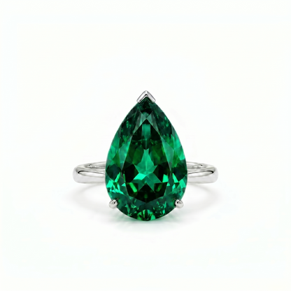 Nova Bold Solitaire Ring – Zambian Green Emerald