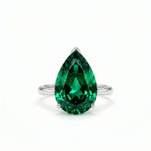 Nova Bold Solitaire Ring – Zambian Green Emerald