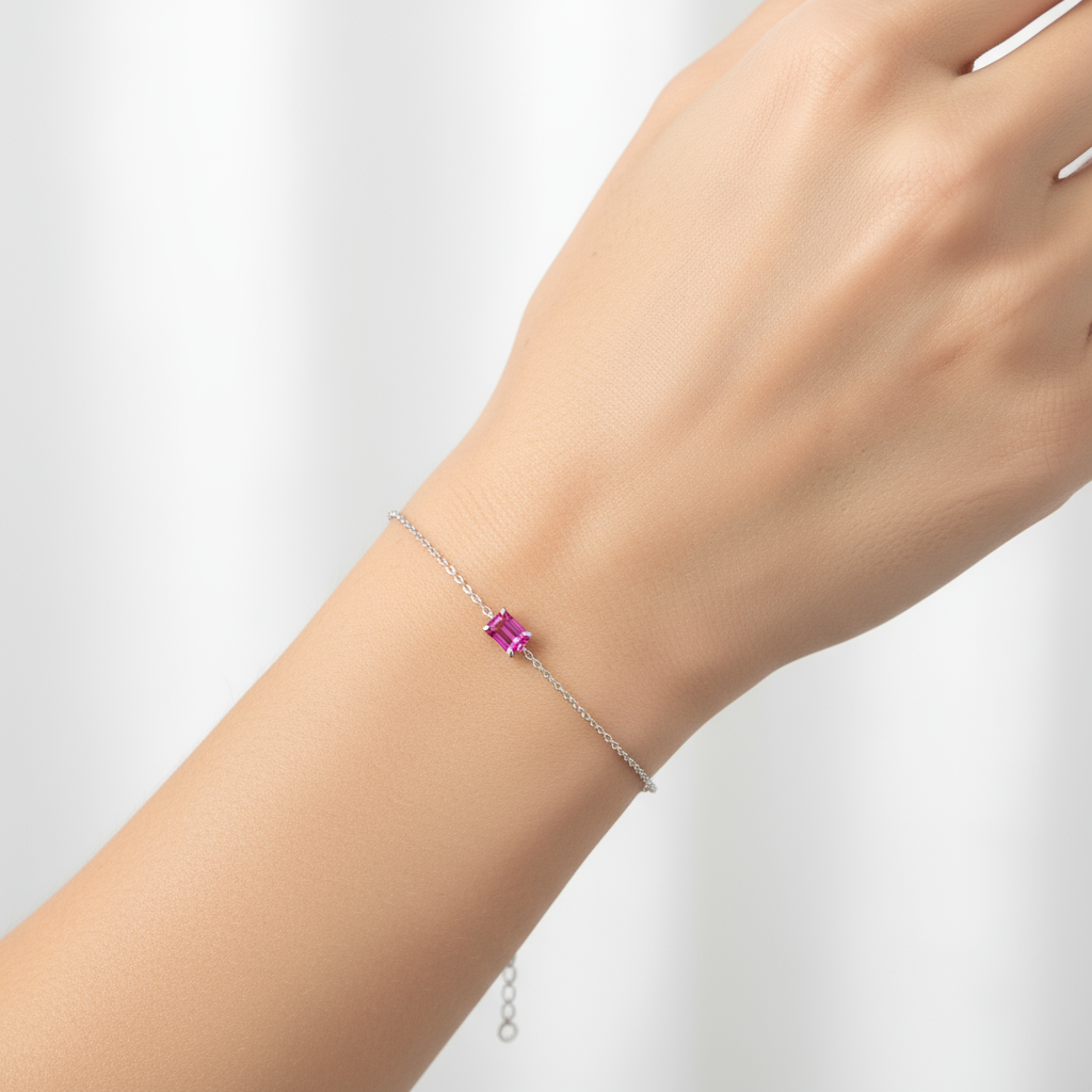 Nexus Solitaire Bracelet – Orange Padparadscha Sapphire