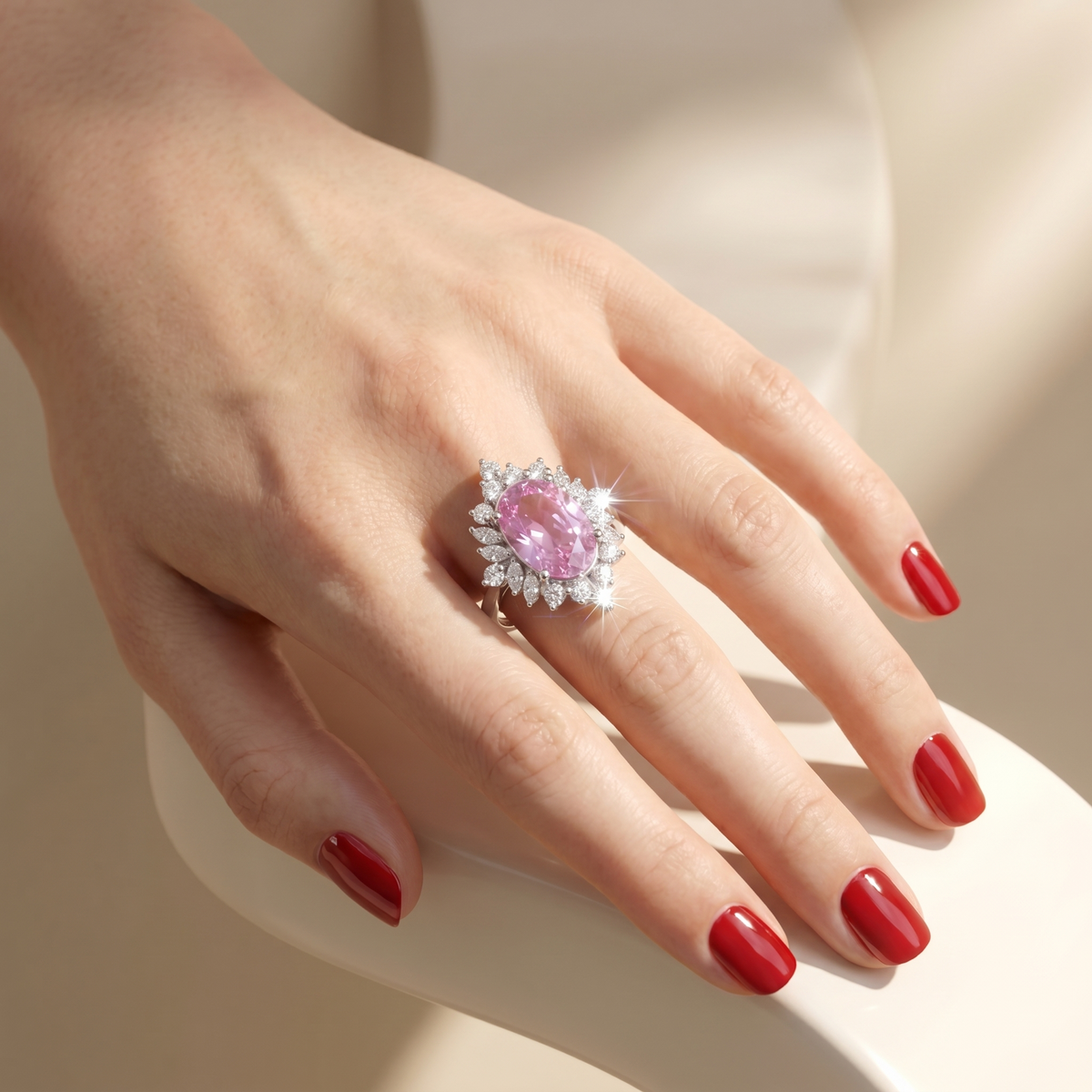 Velara Crown Ring – Light Pink Sapphire