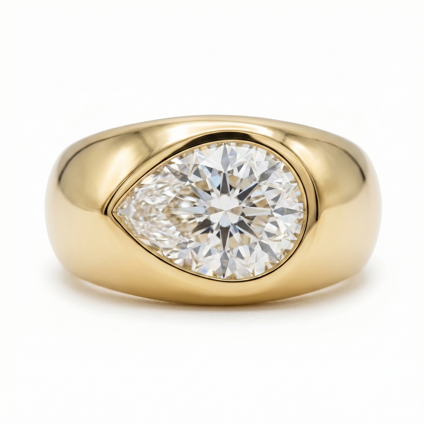 Nova Lateral Signet Ring – Orange Padparadscha Sapphire