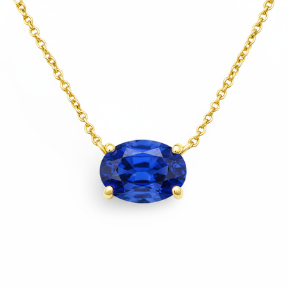 Velara Solitaire Necklace – Blue Sapphire