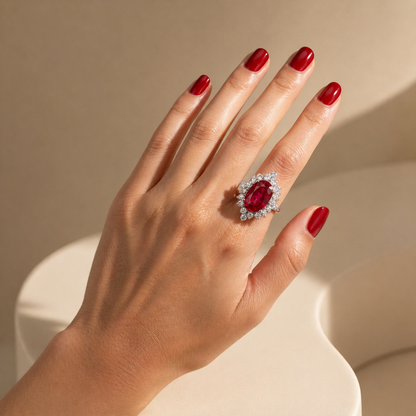 Velara Crown Ring – Red Ruby