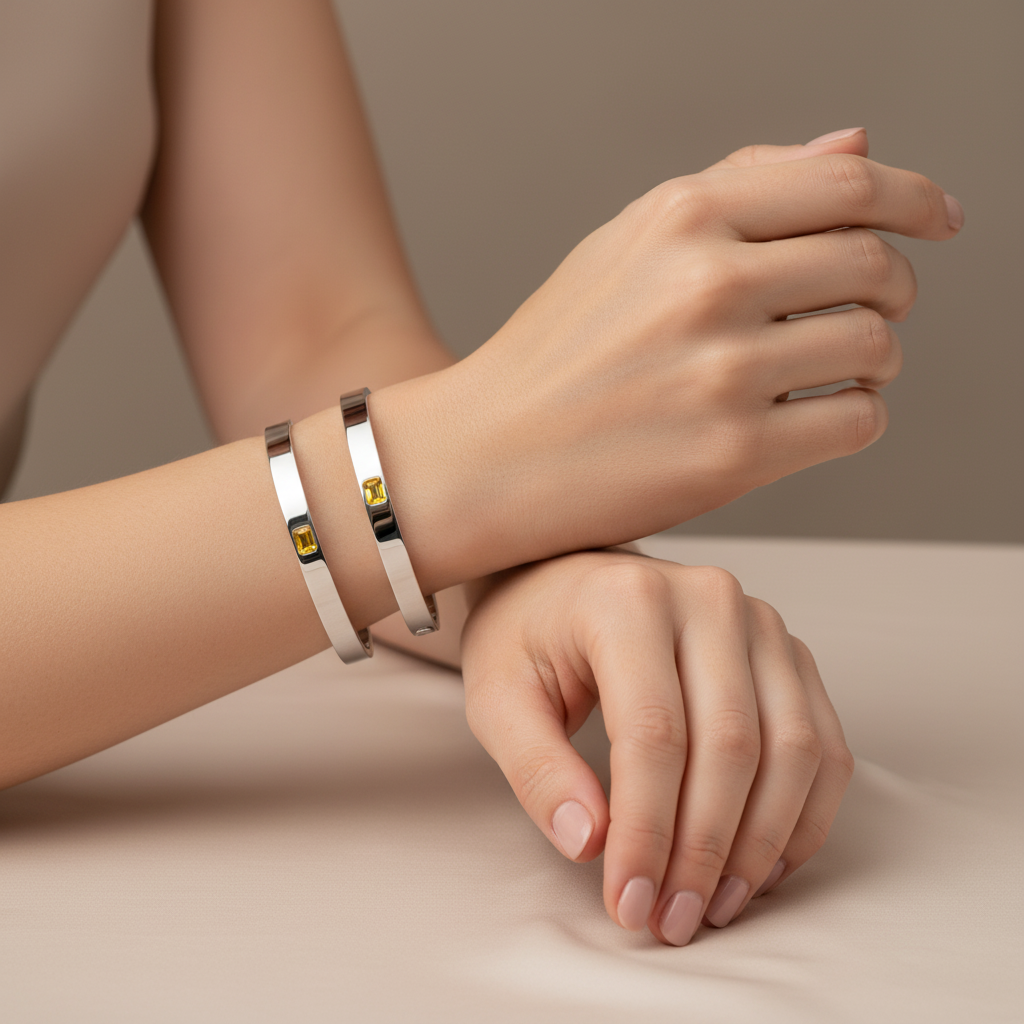 Nexus Uno Elemental Bangle – White Diamond