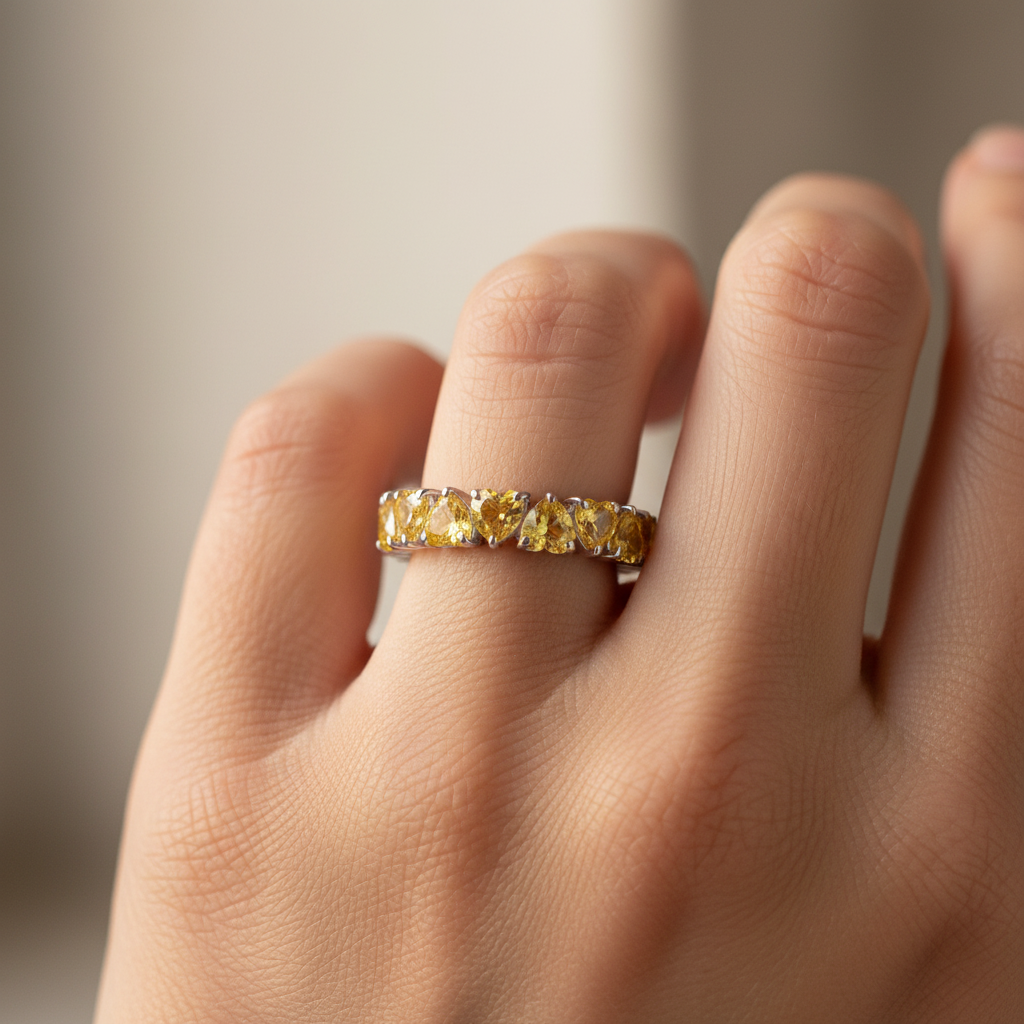 Amore Eternity Ring – Yellow Sapphire