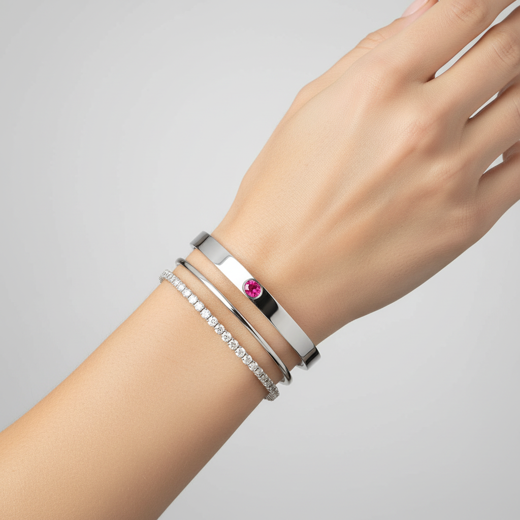 Velara Uno Elemental Bangle – Red Ruby
