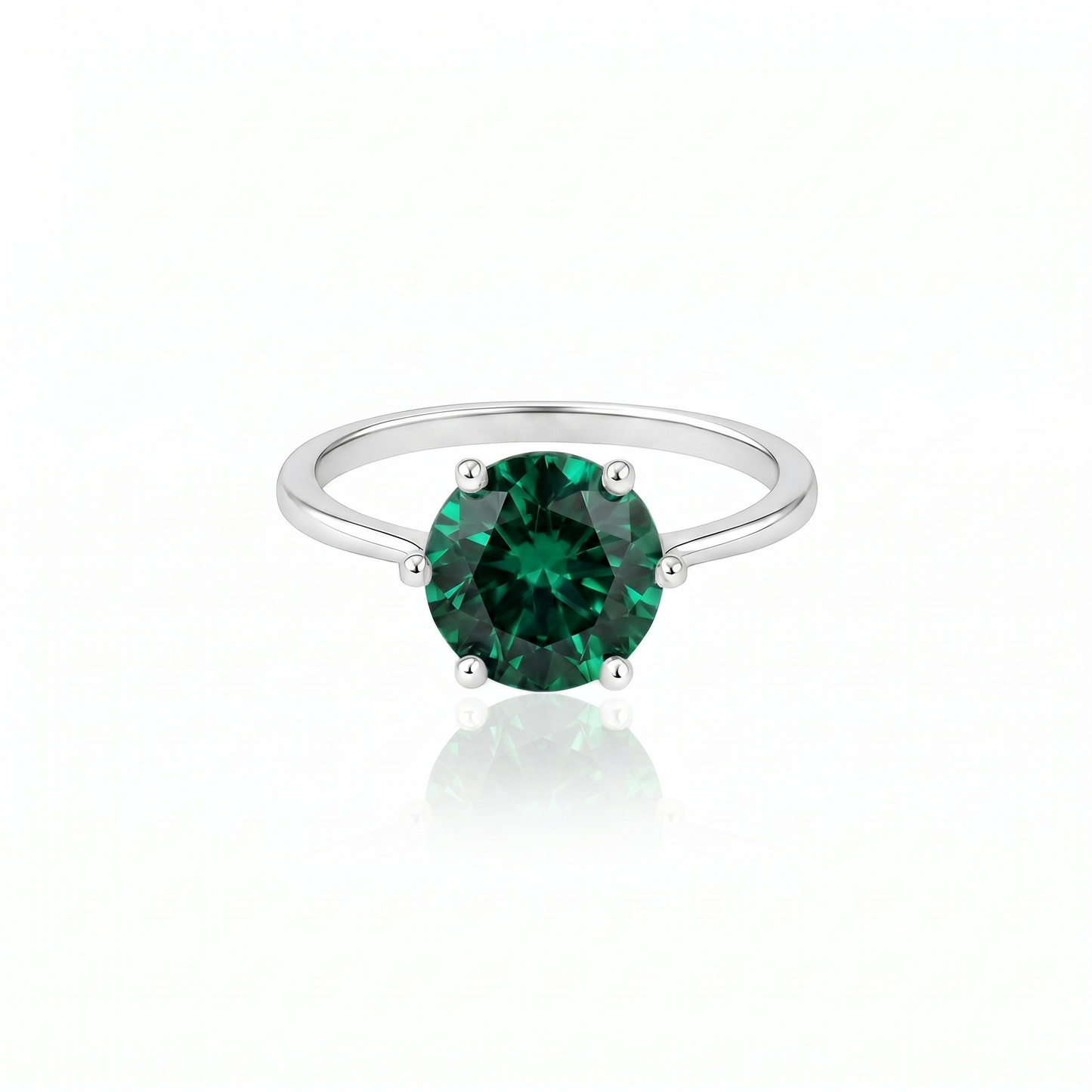 Juno Bold Solitaire Ring – Zambian Green Emerald