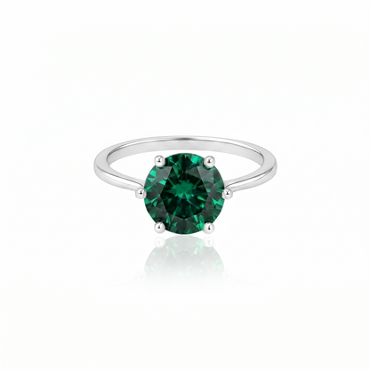 Juno Bold Solitaire Ring – Zambian Green Emerald