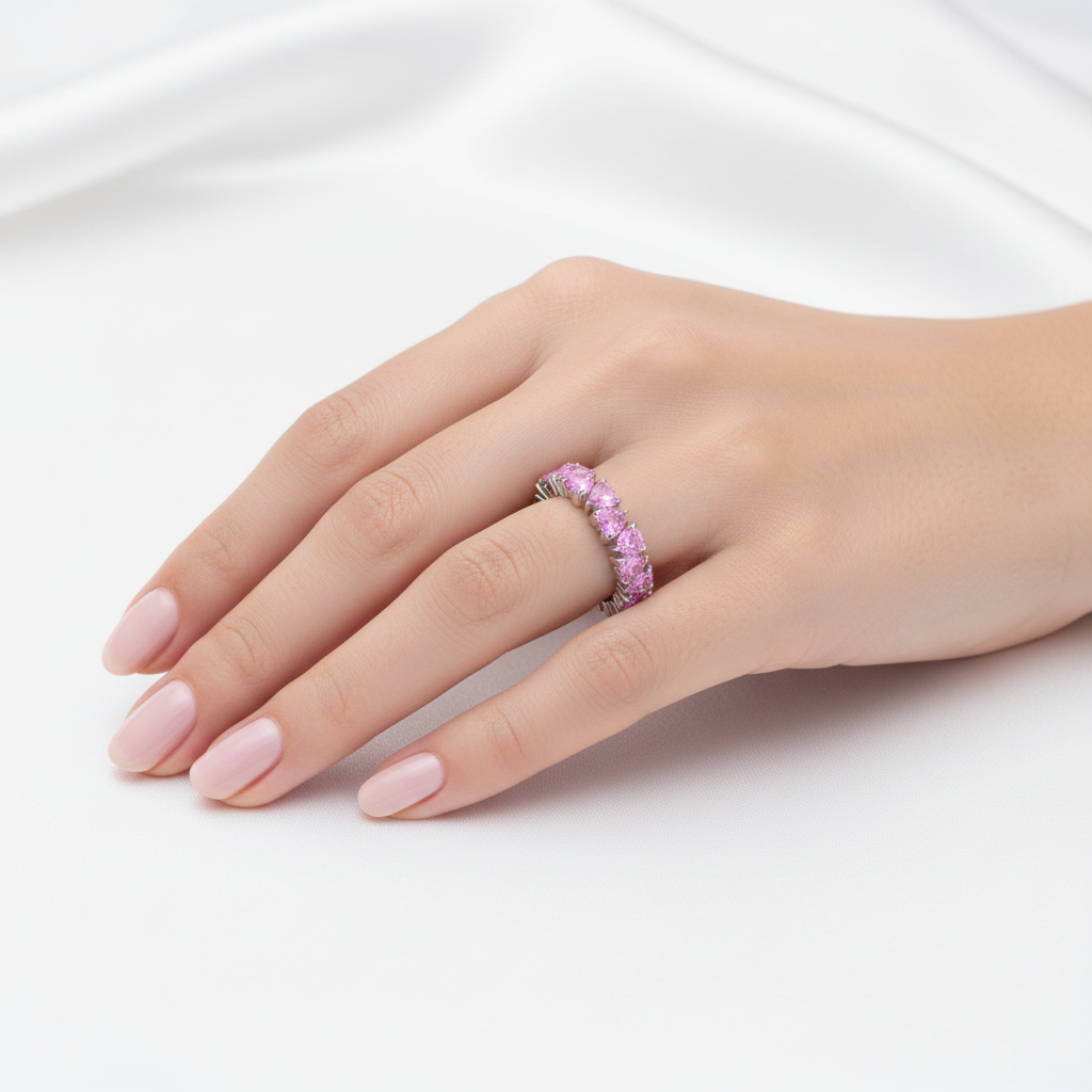Amore Eternity Ring – Light Pink Sapphire