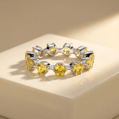Linea Maxi Station Ring – Yellow Sapphire