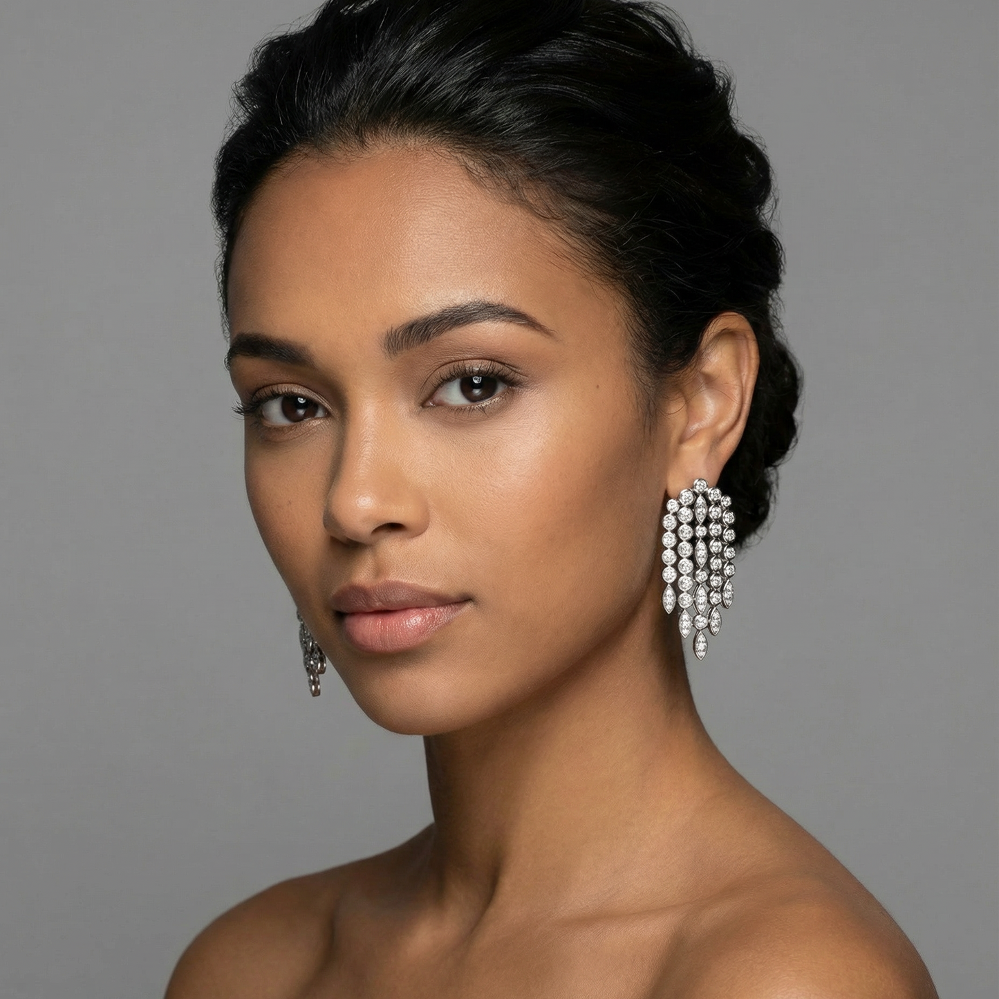Forma Cascade Earrings – White Diamond
