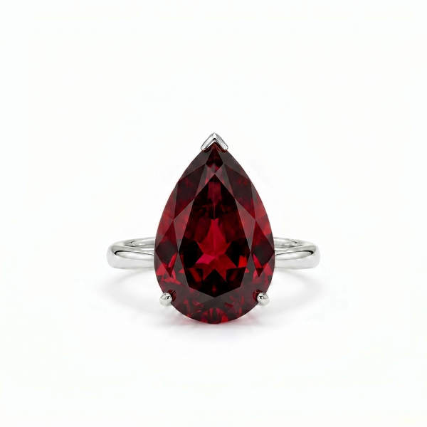 Nova Bold Solitaire Ring – Deep Red Garnet
