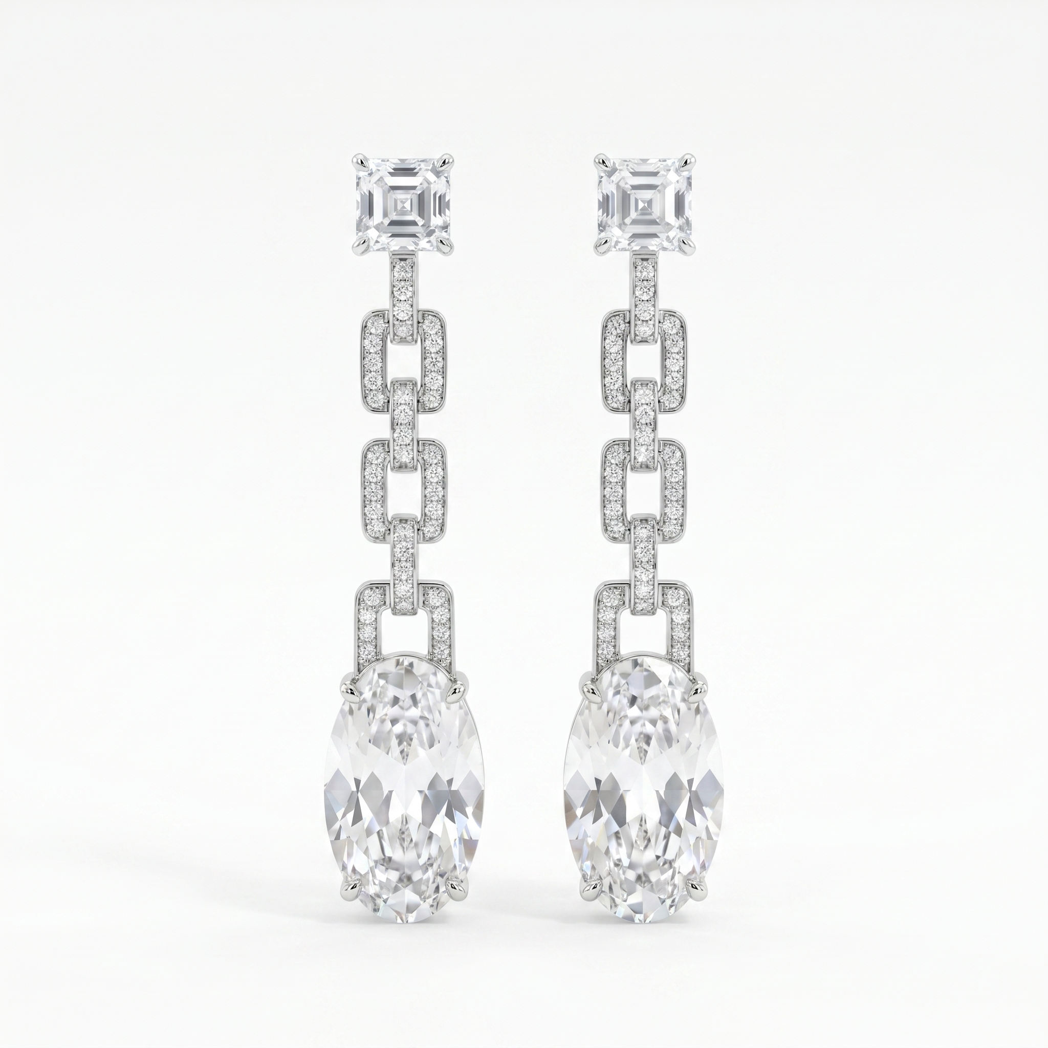 Velara Drop-Link Earrings – Rock Crystal