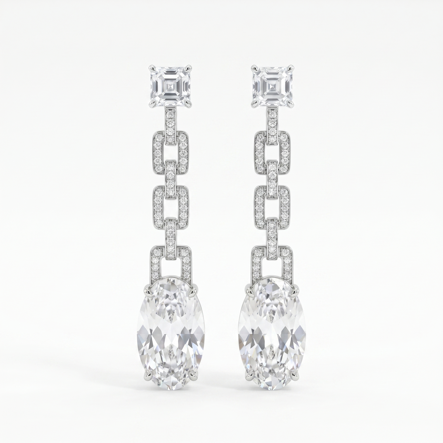 Velara Drop-Link Earrings – Rock Crystal