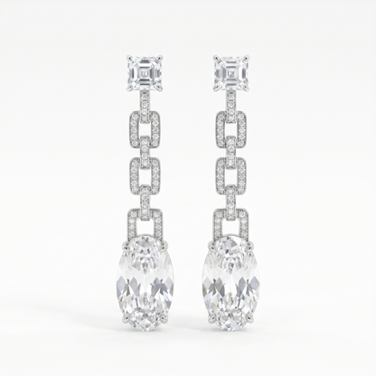 Velara Drop-Link Earrings – Rock Crystal
