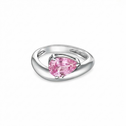 Nova Wave Solitaire Ring – Light Pink Sapphire