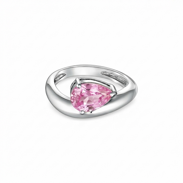 Nova Wave Solitaire Ring – Light Pink Sapphire