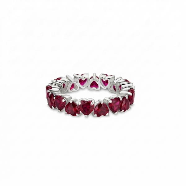Amore Eternity Ring – Deep Red Garnet