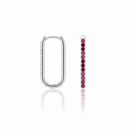 Linea Trace Earrings – Deep Red Garnet