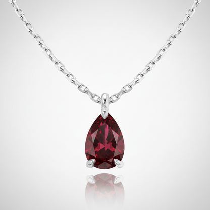 Nova Solitaire Necklace – Deep Red Garnet