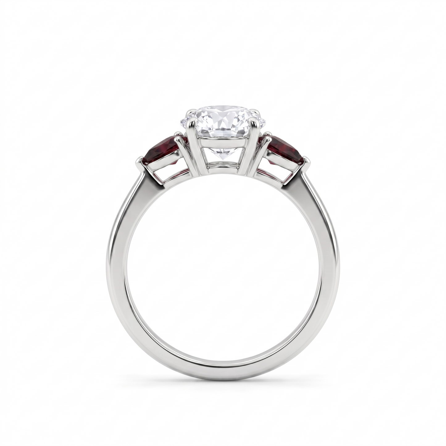 Juno Trio Ring – Deep Red Garnet