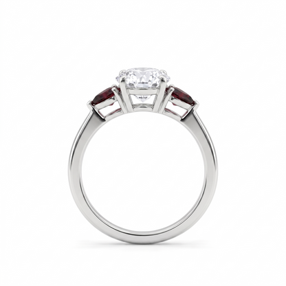 Juno Trio Ring – Deep Red Garnet