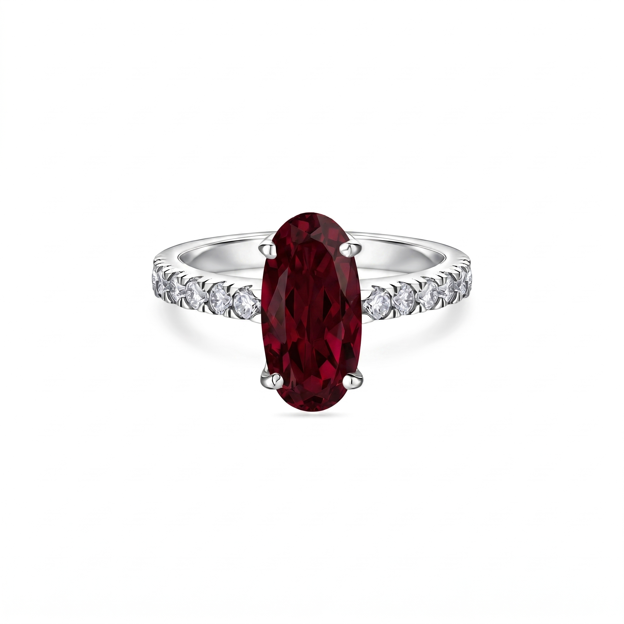 Velara Axis Ring – Deep Red Garnet