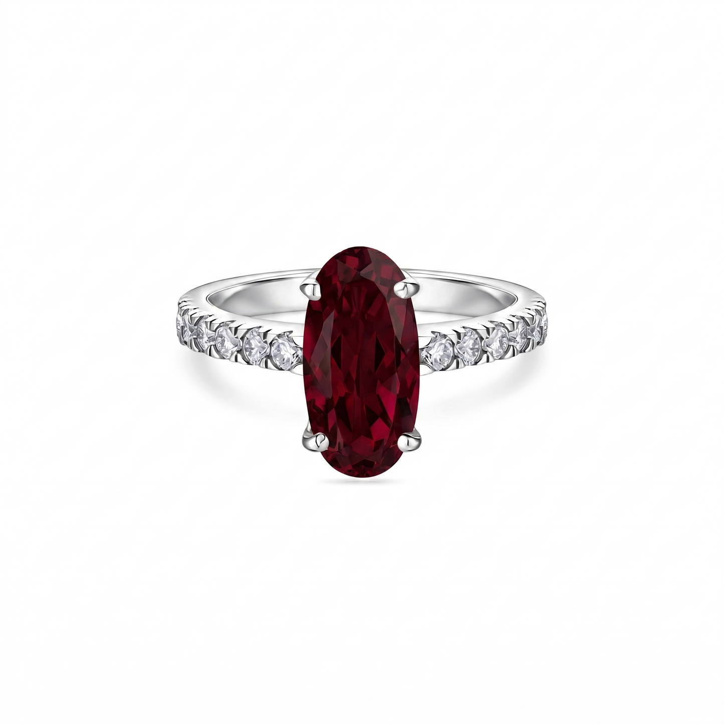 Velara Axis Ring – Deep Red Garnet