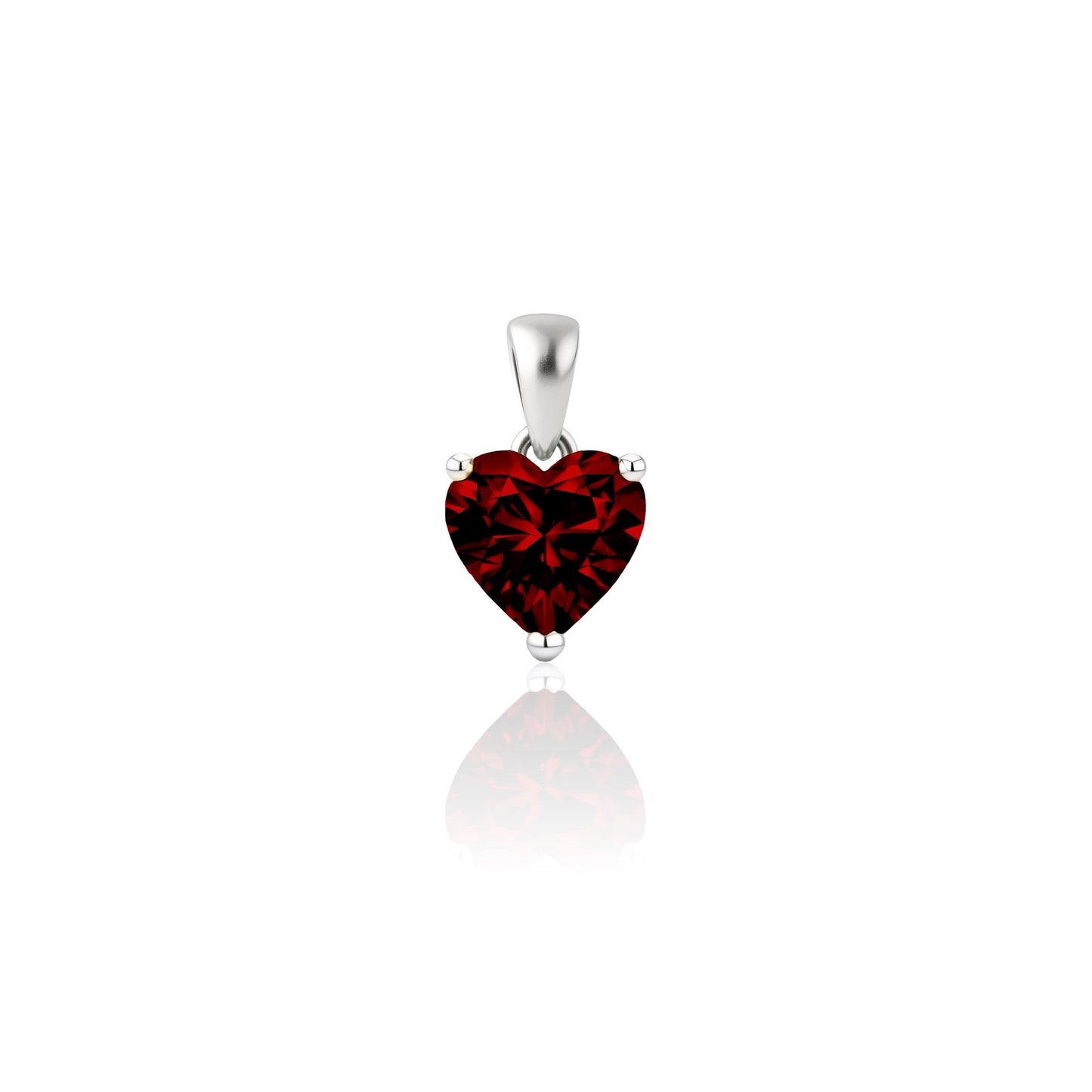 Amore Solitaire Necklace – Deep Red Garnet