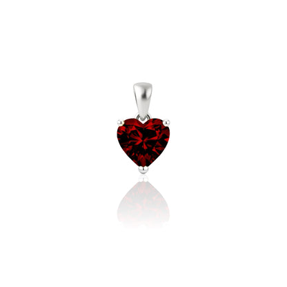 Amore Mini Solitaire Necklace – Deep Red Garnet