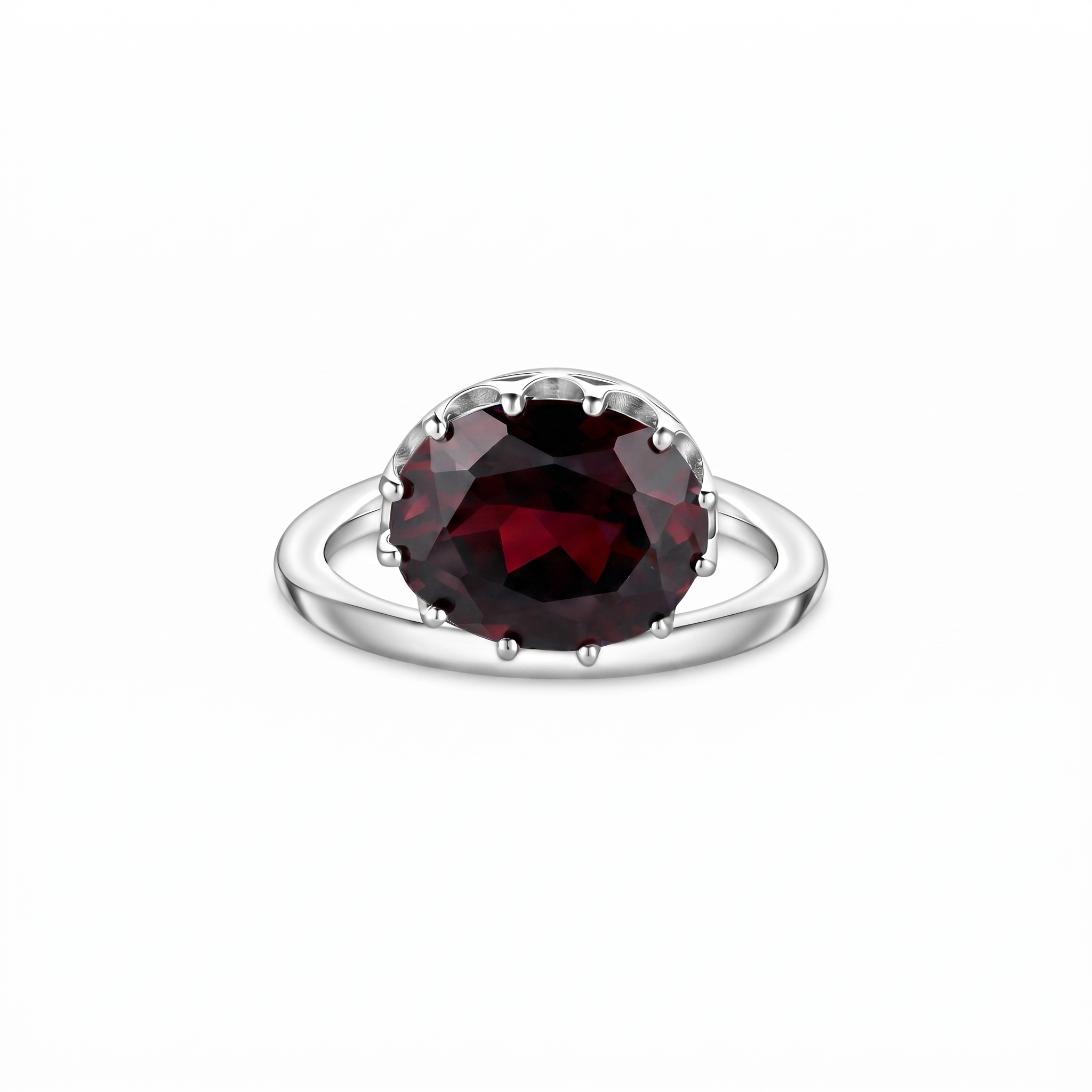 Velara Satellite Ring – Deep Red Garnet