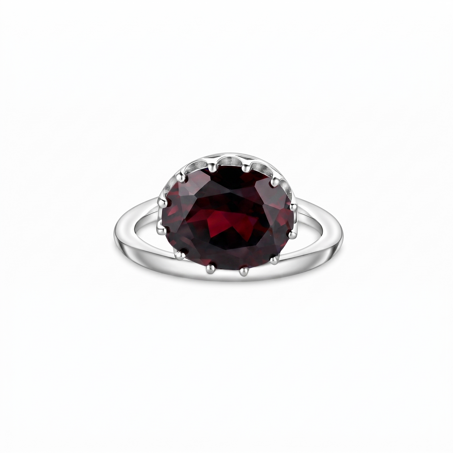 Velara Satellite Ring – Deep Red Garnet