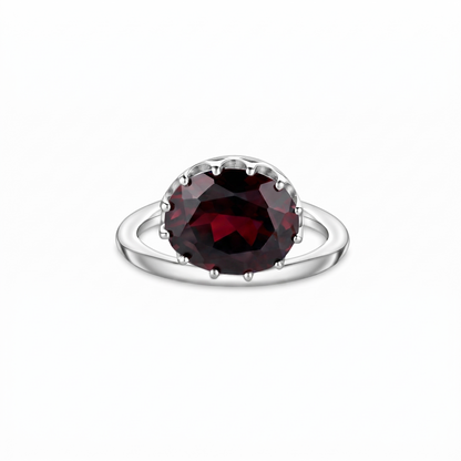 Velara Satellite Ring – Deep Red Garnet