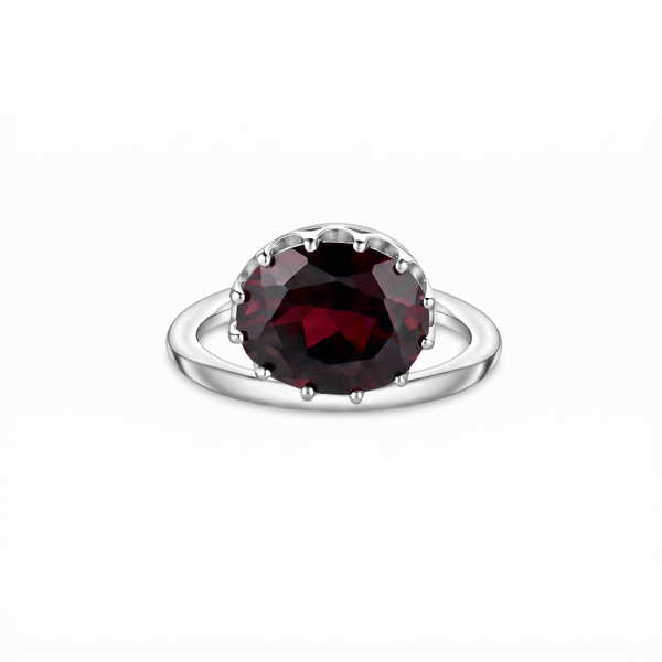 Velara Satellite Ring – Deep Red Garnet