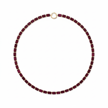Nexus Tennis Necklace – Deep Red Garnet