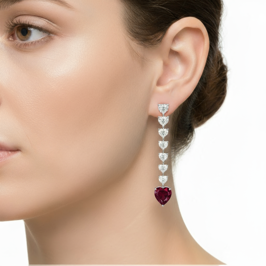 Amore Drop Earrings – Deep Red Garnet
