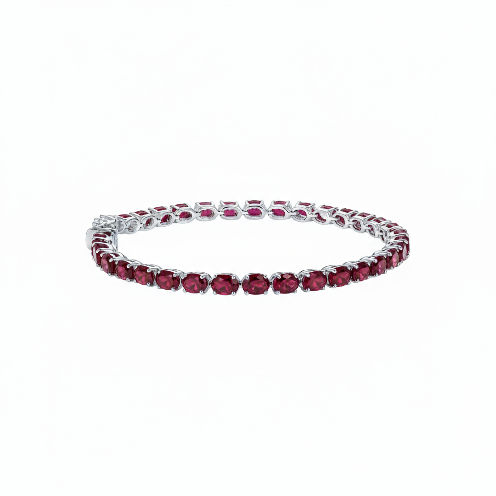 Velara Tennis Bracelet – Deep Red Garnet