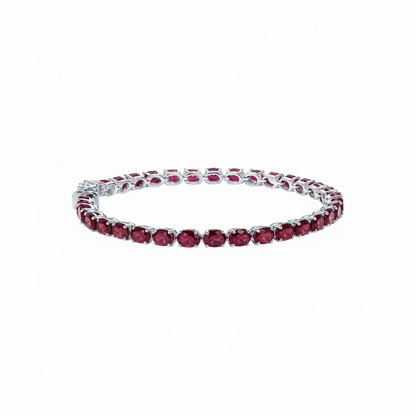 Velara Tennis Bracelet – Deep Red Garnet