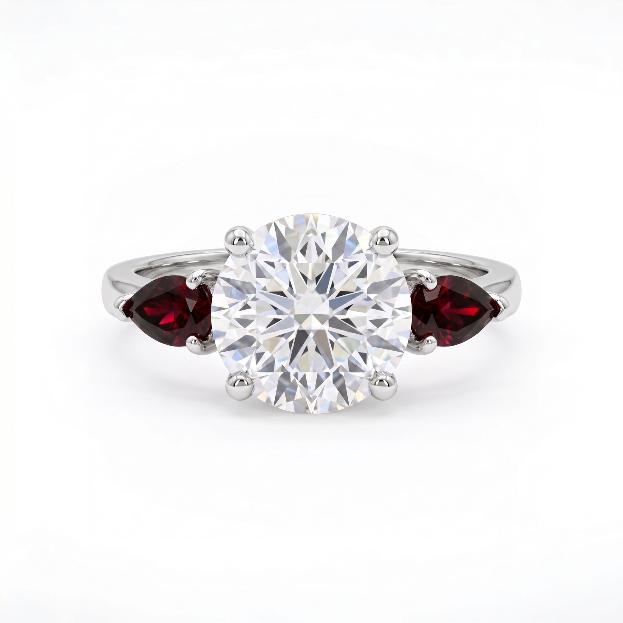 Juno Trio Ring – Deep Red Garnet