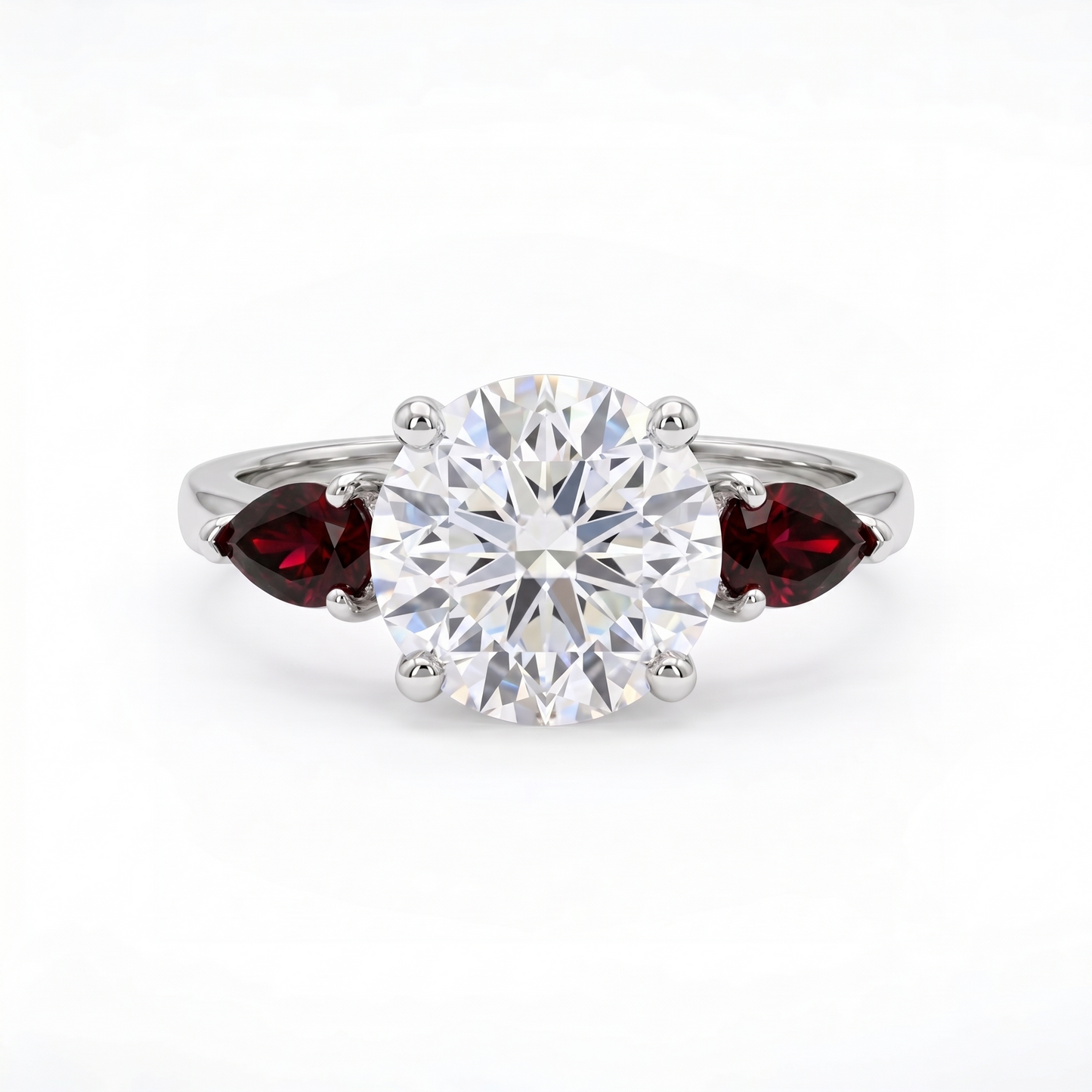 Juno Trio Ring – Deep Red Garnet