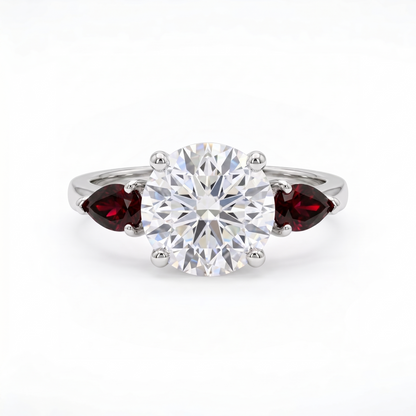 Juno Trio Ring – Deep Red Garnet