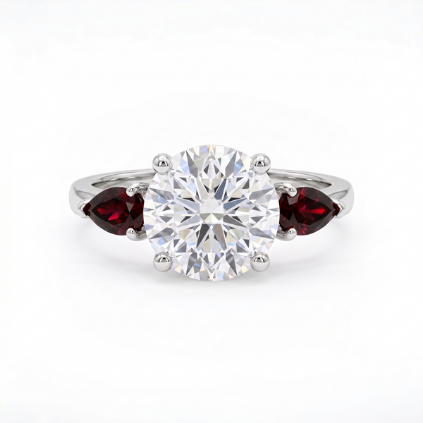 Juno Trio Ring – Deep Red Garnet