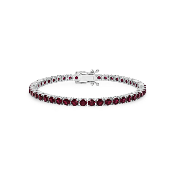Juno Grande Tennis Bracelet – Deep Red Garnet