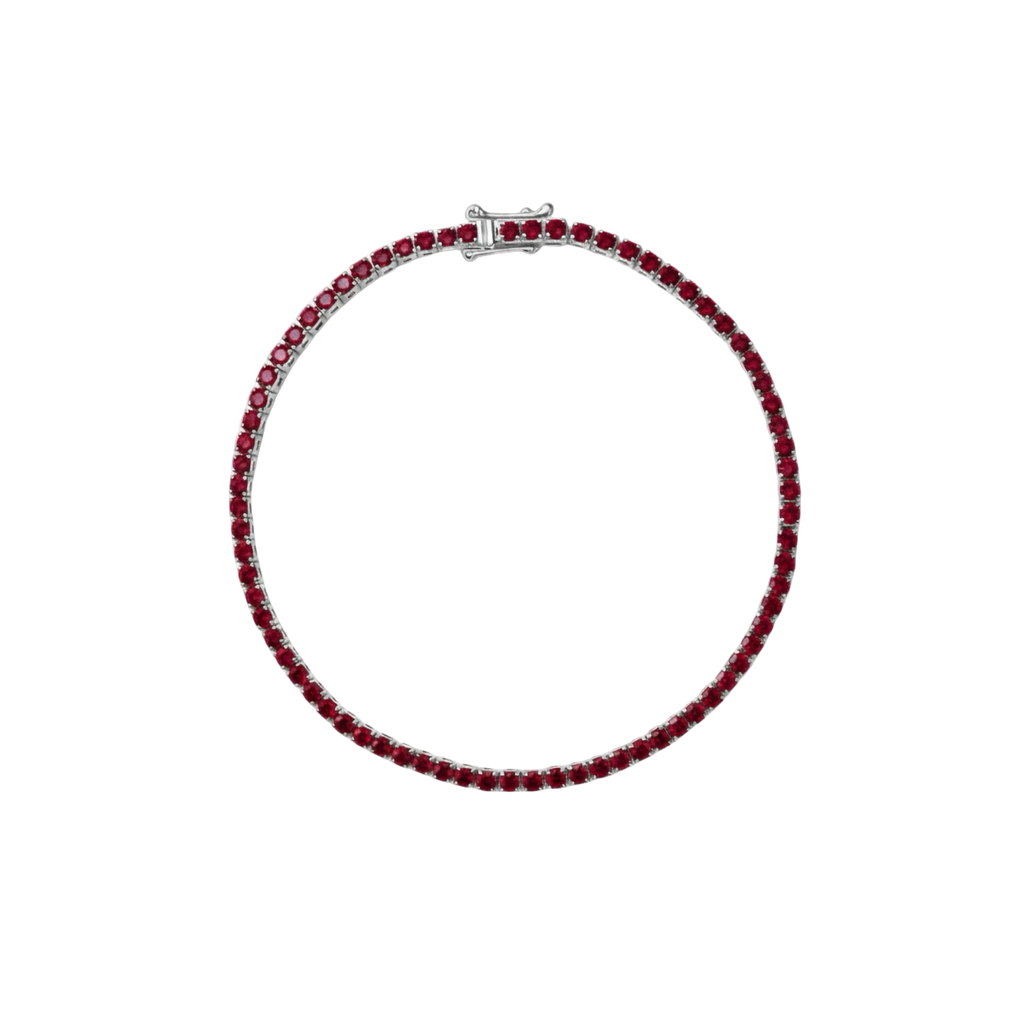 Juno Mini Tennis Bracelet – Deep Red Garnet