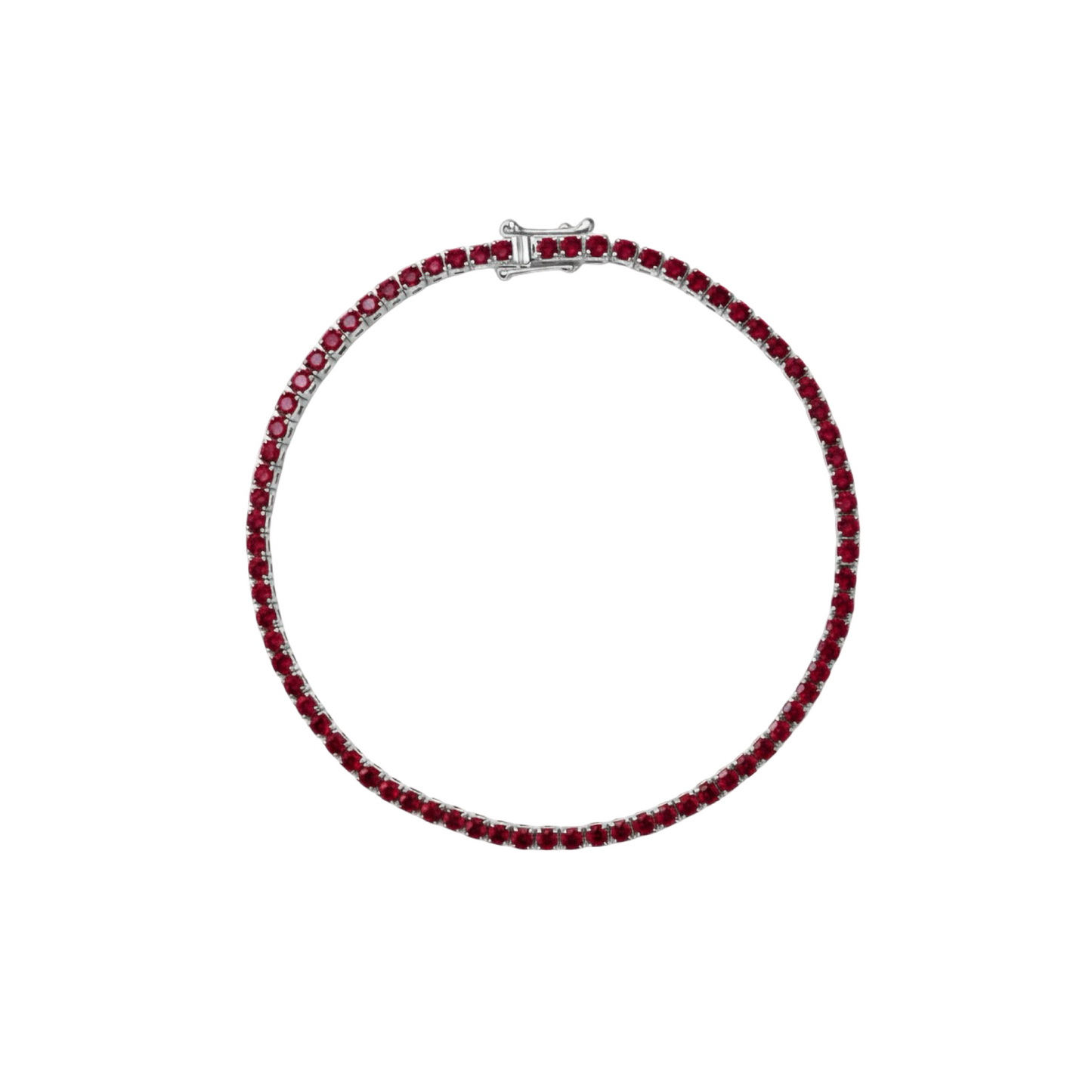 Juno Mini Tennis Bracelet – Deep Red Garnet