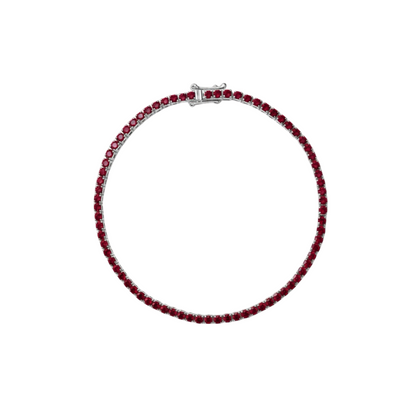 Juno Mini Tennis Bracelet – Deep Red Garnet