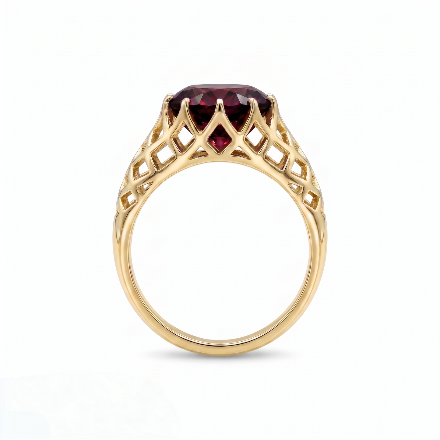 Juno Trellis Ring – Deep Red Garnet