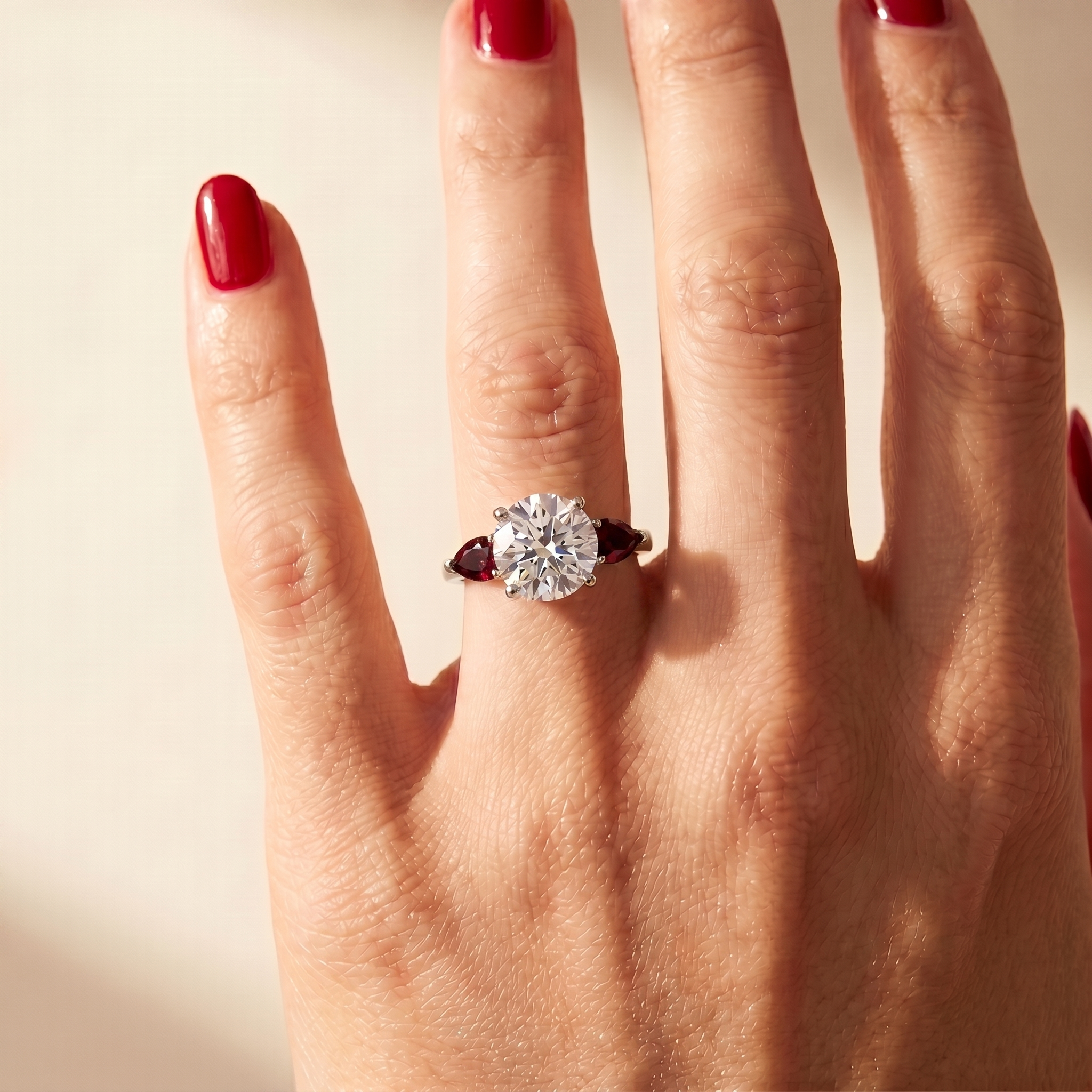 Juno Trio Ring – Deep Red Garnet