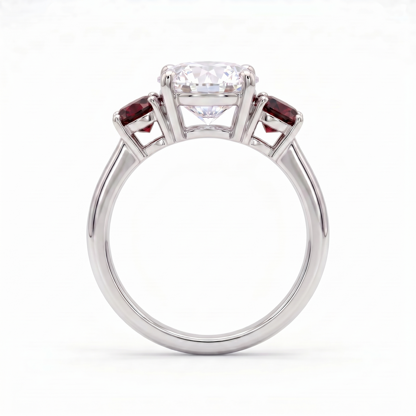 Juno Trilogy Ring – Deep Red Garnet
