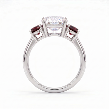 Juno Trilogy Ring – Deep Red Garnet